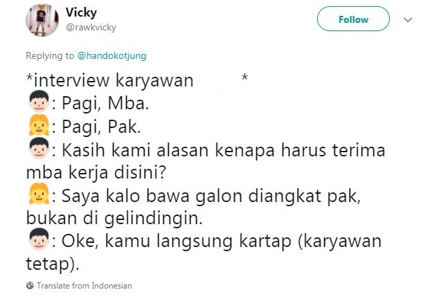 Cuitan test Interview santuy dan nyeleneh yang bikin ketawa